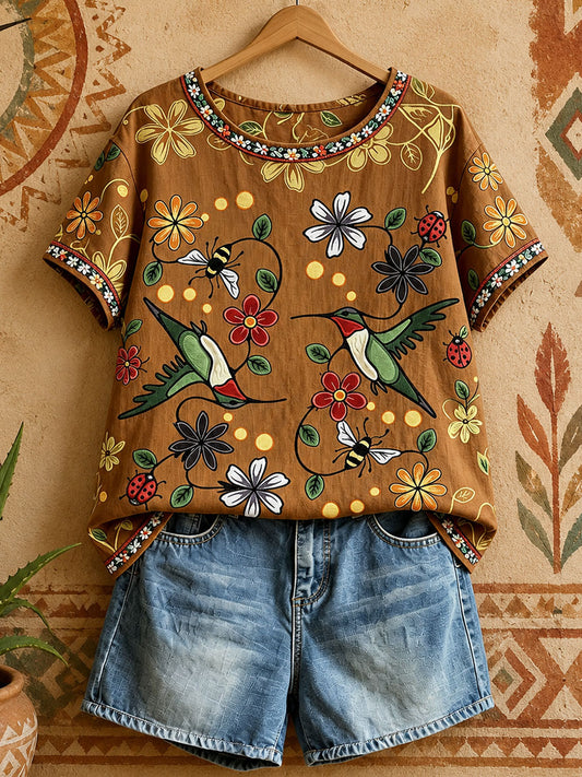 Women's Native Hummingbird Art Tops