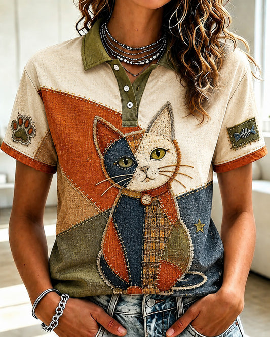 Women's Cat Lovers Printed Shirt