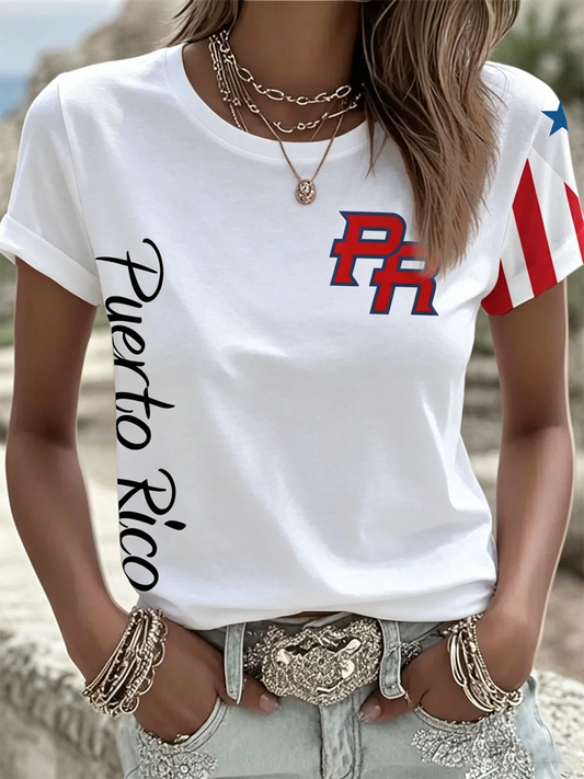 Women's Puerto Rico Printed short-sleeved T-shirt