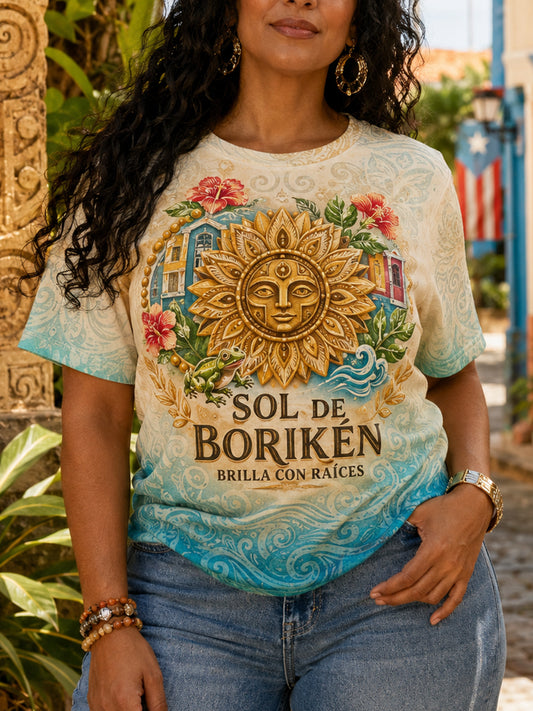 Women's Puerto Rico Art Proud Printed T-Shirt