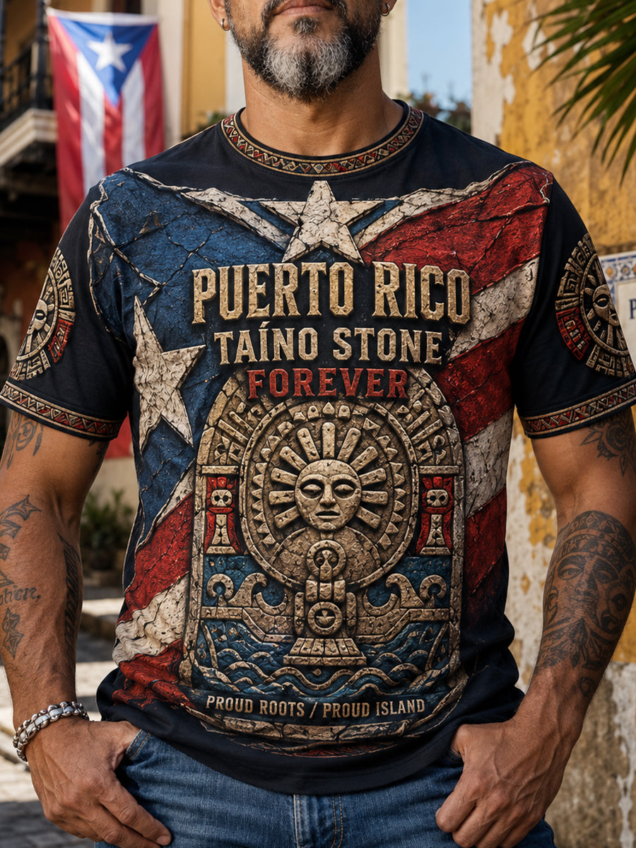 Men's Puerto Rico Pride Taino Art Printed T-shirt