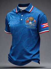 Men's Puerto Rico Pride Taino Art Printed Casual Tops