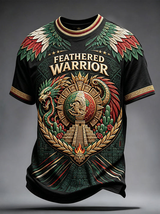 Men's Mexico Football Lover Art Printed T-shirt