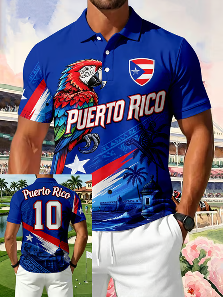 Men's Puerto Rico Print polo shirt