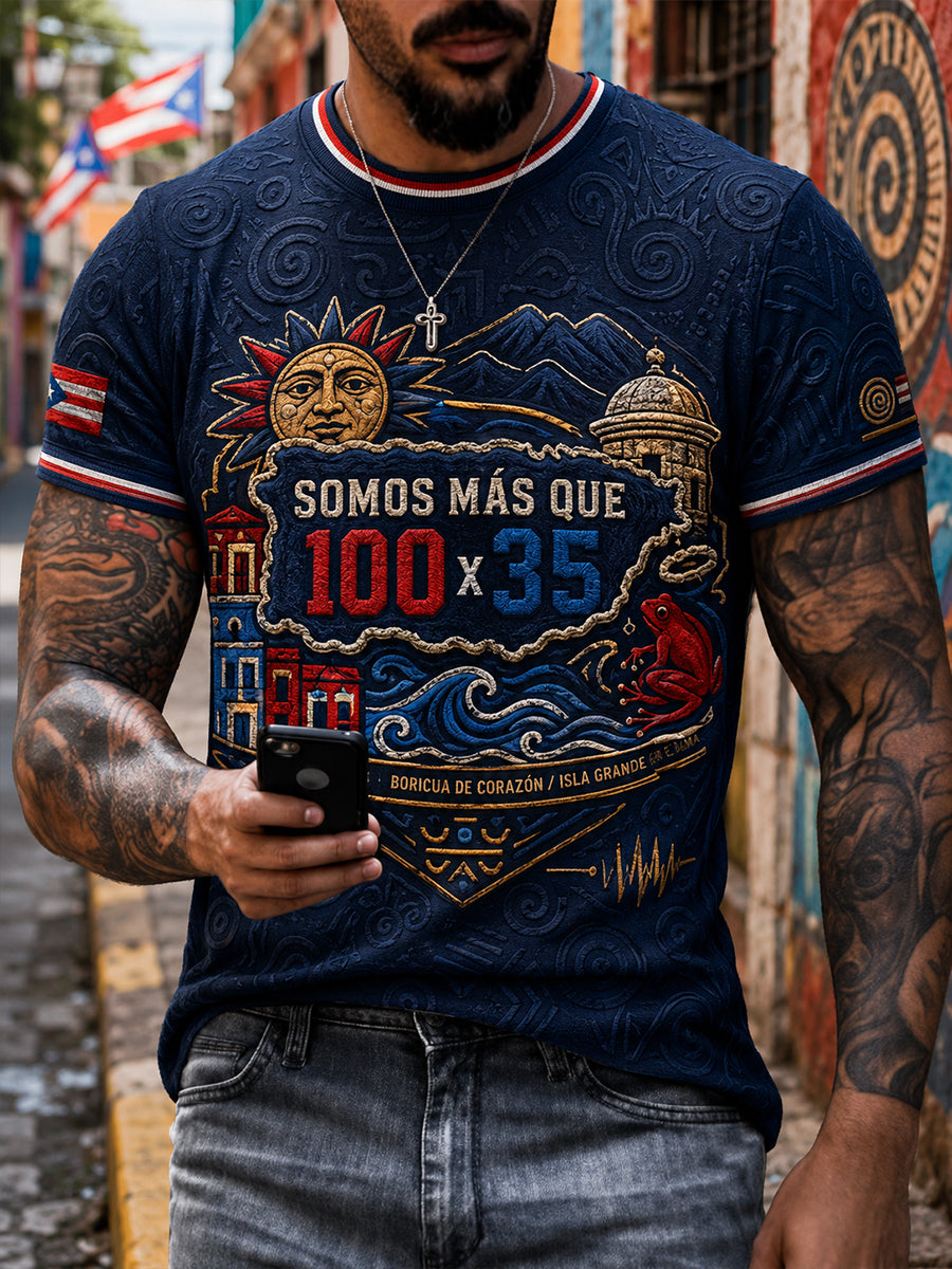 Men's Puerto Rico Art Proud Printed T-shirt