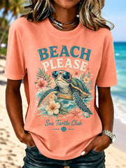 Women's Sea Turtle Print Casual Tee
