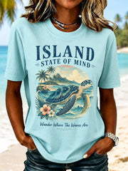 Women's Sea Turtle Print Casual Tee