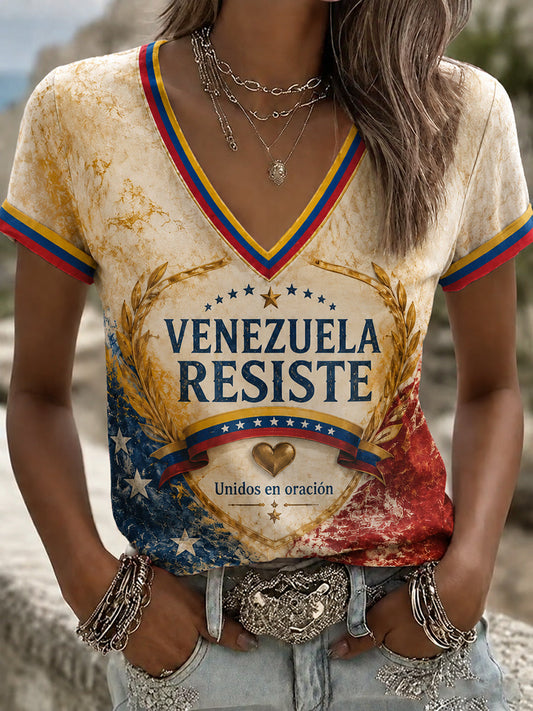Women's Pray For Venezuela Print T-shirt