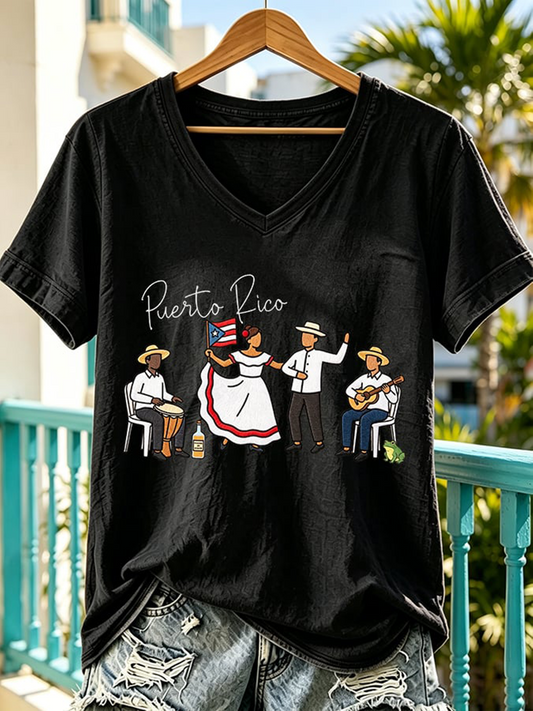 Women's Puerto Rico Printed short-sleeved T-shirt