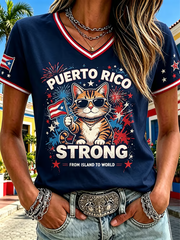 Women's Puerto Rico Printed short-sleeved T-shirt