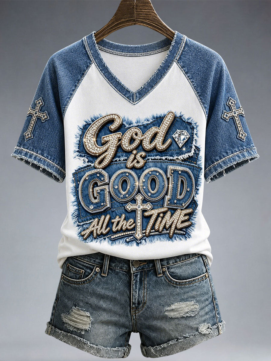 Women's  God Is Good All The Time T-shirt