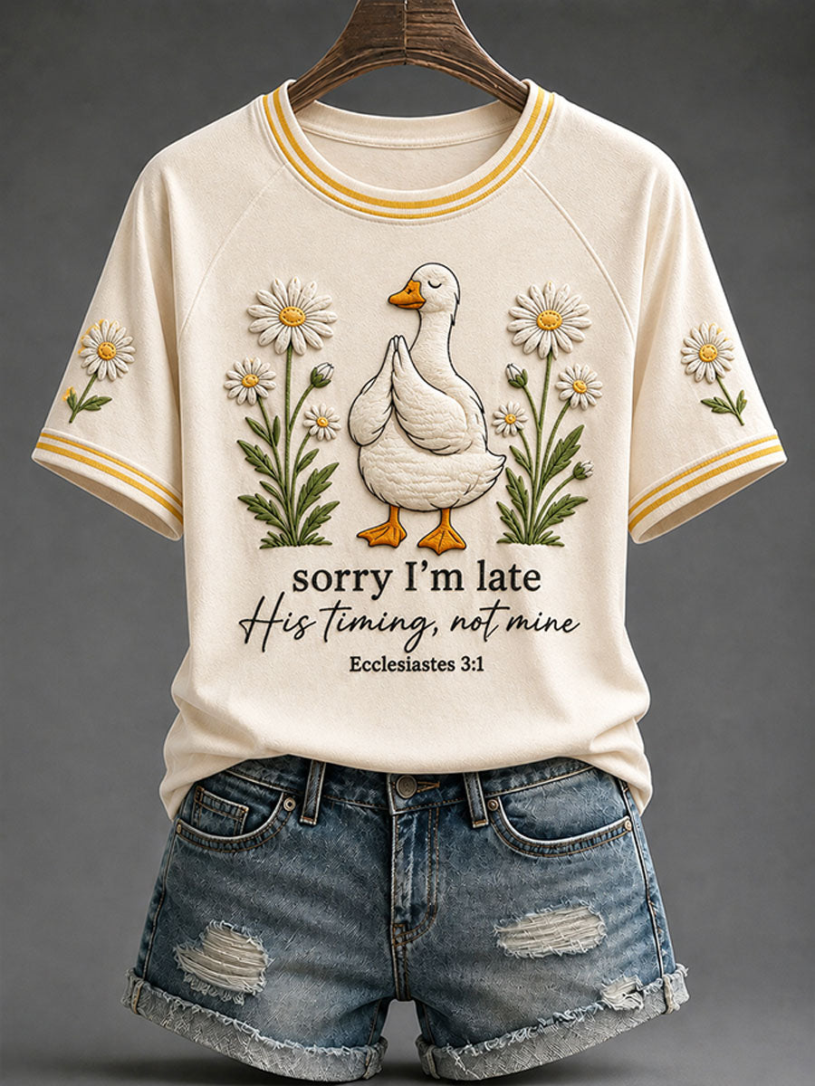 Women's" He Is Timing,Not Mine "Faith Fun Casual T-shirt