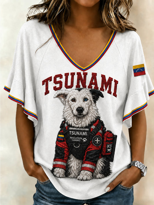 Women's Venezuela Hero Dog Tsunami Patriotic Dog Lover T-Shirt