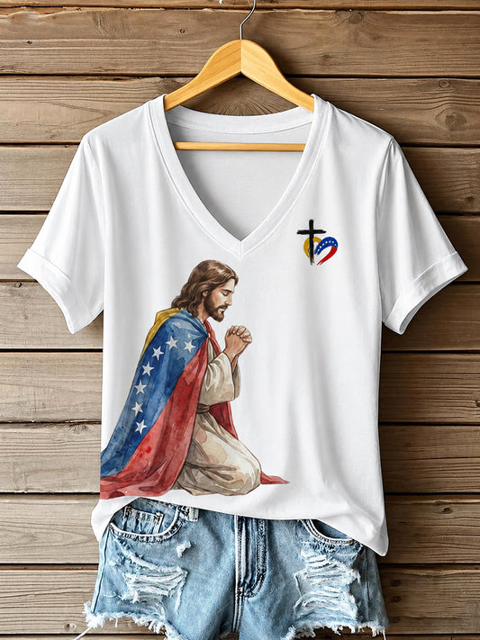 Women's Venezuela Earthquake Pray For Venezuela Print T-shirt