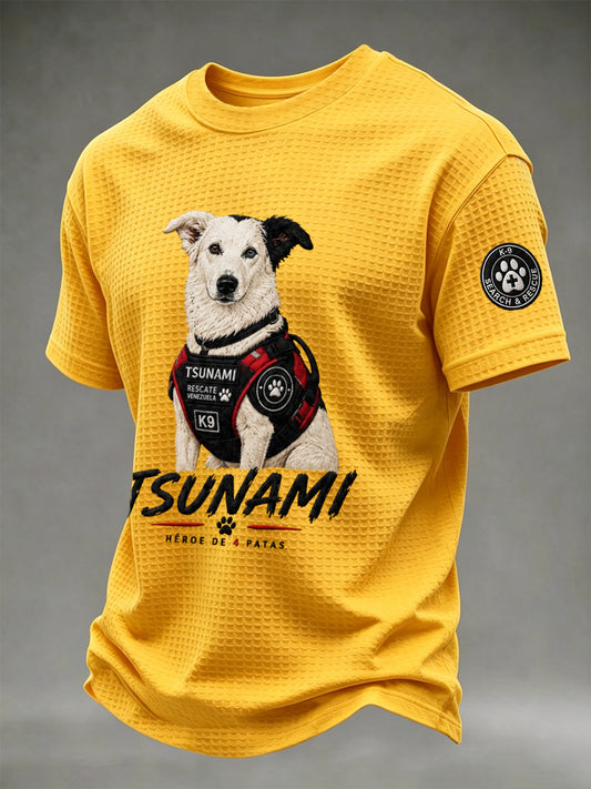 Men's Venezuela Hero Dog Tsunami Patriotic Dog Lover Waffle T-Shirt