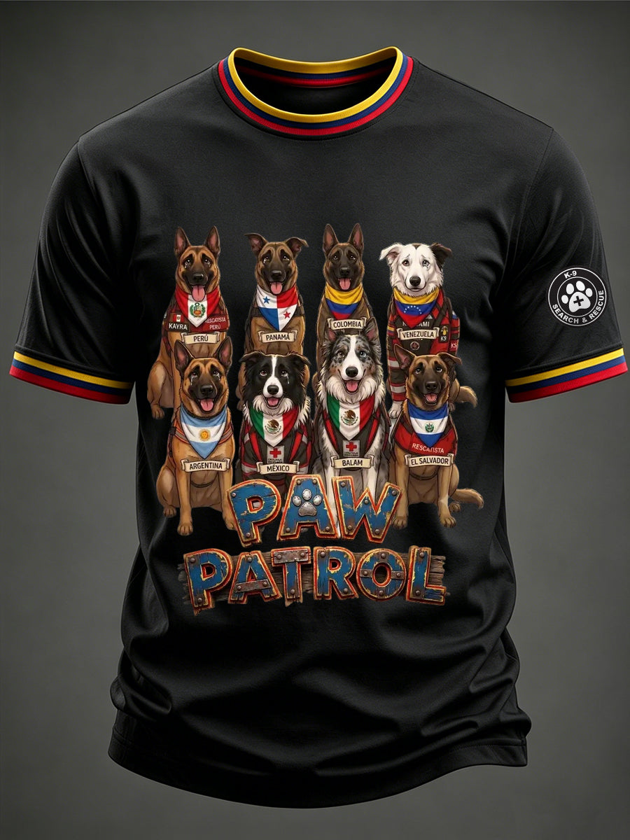 Men's Search & Rescue K9 Paw Patrol Dog Lover Print T-shirt
