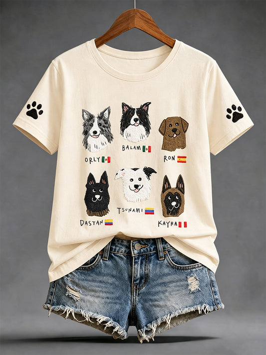 Women's Search & Rescue K9 Paw Patrol Dog Lover Print T-shirt