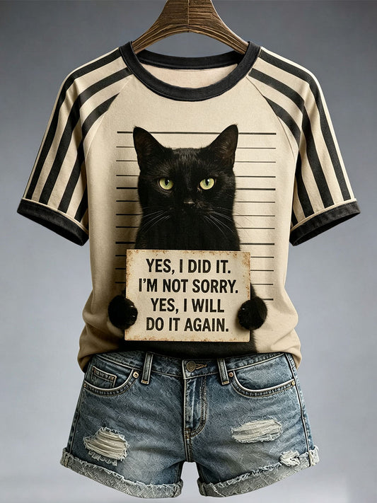 Women's Funny Cat V-Neck T-Shirt