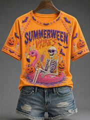Women's Summerween Print Casual T-Shirt