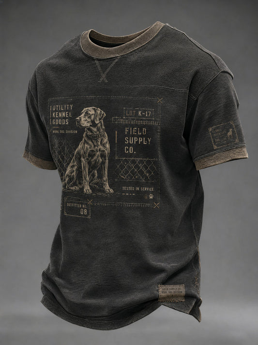 Men's Dog Printed T-shirt