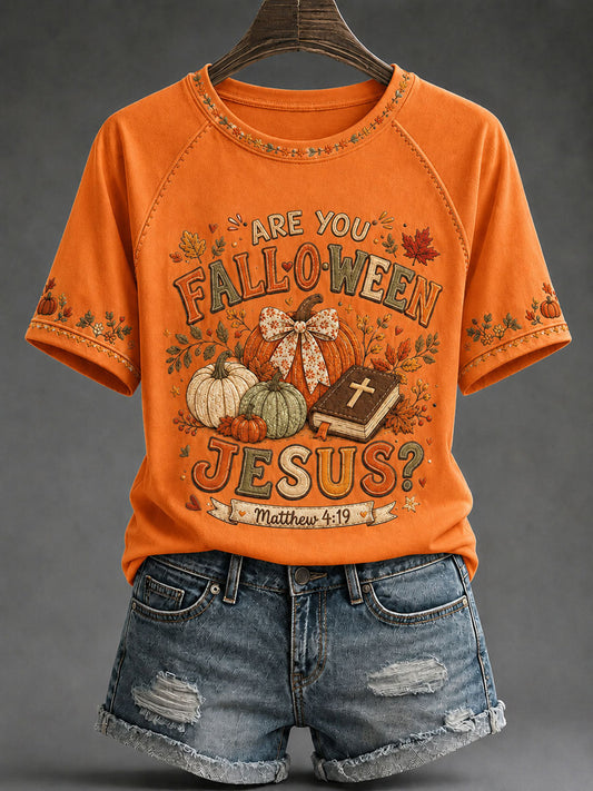 Women's Christian Fall Printed Casual T-Shirt
