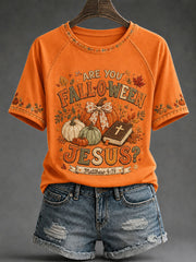 Women's Christian Fall Printed Casual T-Shirt
