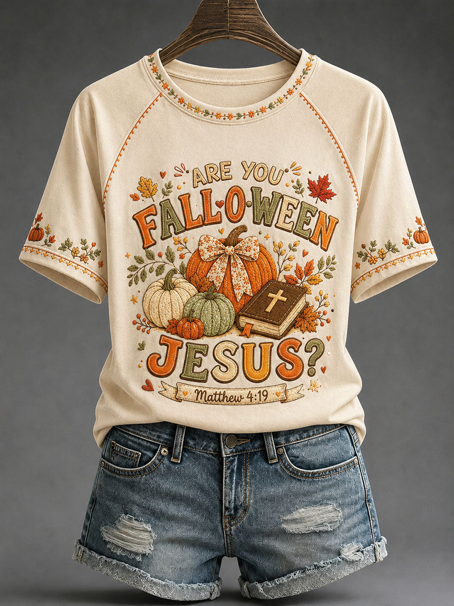 Women's Christian Fall Printed Casual T-Shirt