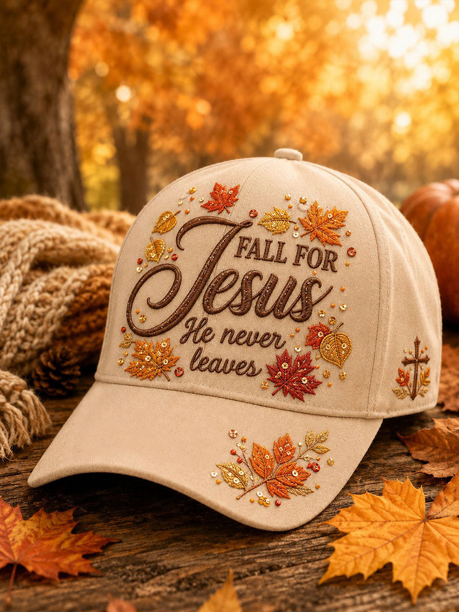 Unisex Fall For Jesus He Never Leaves Hat