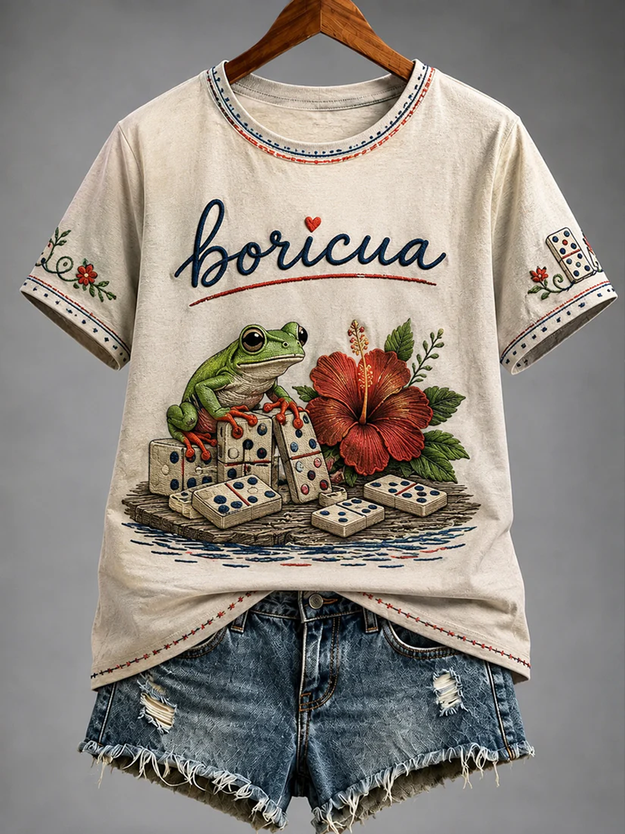 Women's Puerto Rico Printed short-sleeved T-shirt