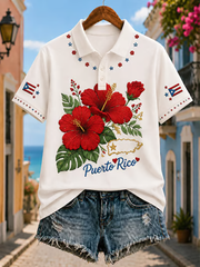 Women's Puerto Rico Printed polo T-shirt
