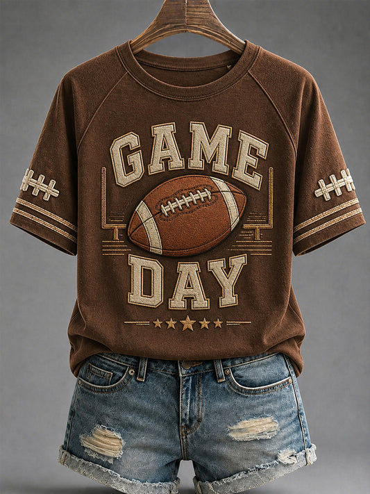 Women's Football Fans Gameday Print Casual Tee