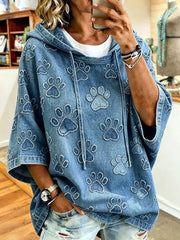 Women's Paw Print Art Casual Top