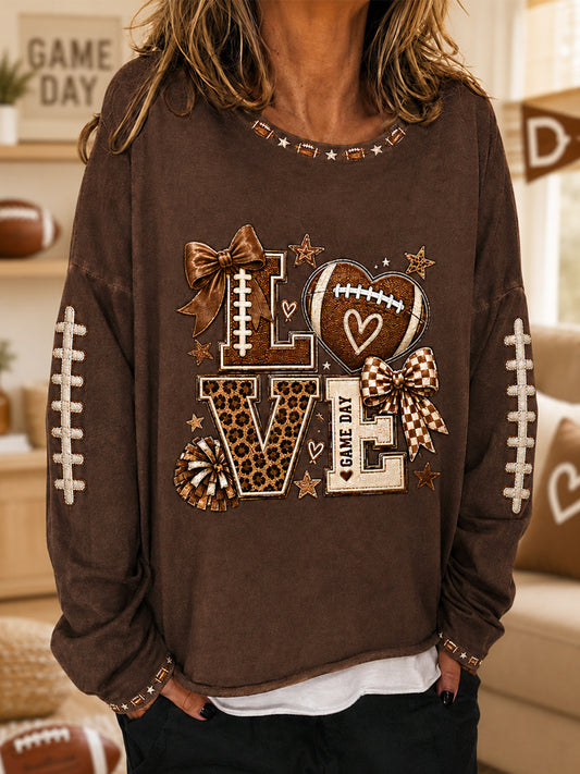 Women's Football Gameday Gift For Football Fans Casual Top