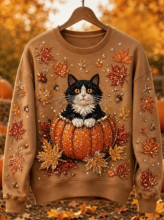 Women's Autumn Casual Animal Print Crewneck Sweatshirt