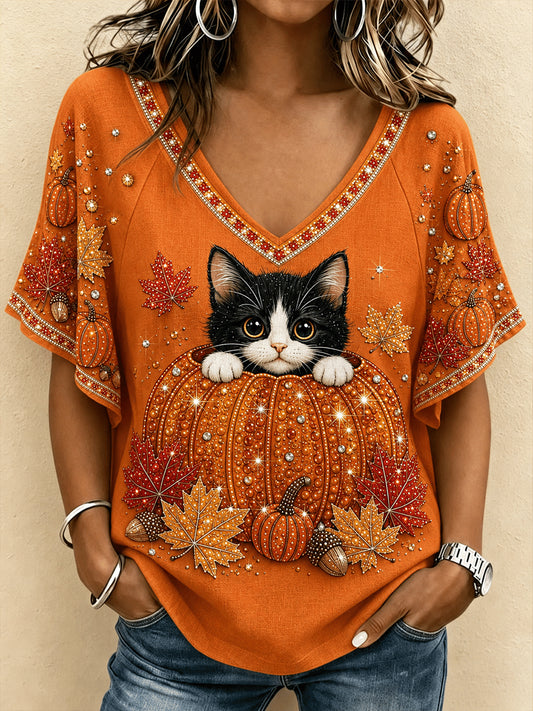Women's Fall Animal Print T-Shirt
