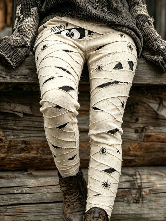 Women's Halloween Mummy Print Leggings