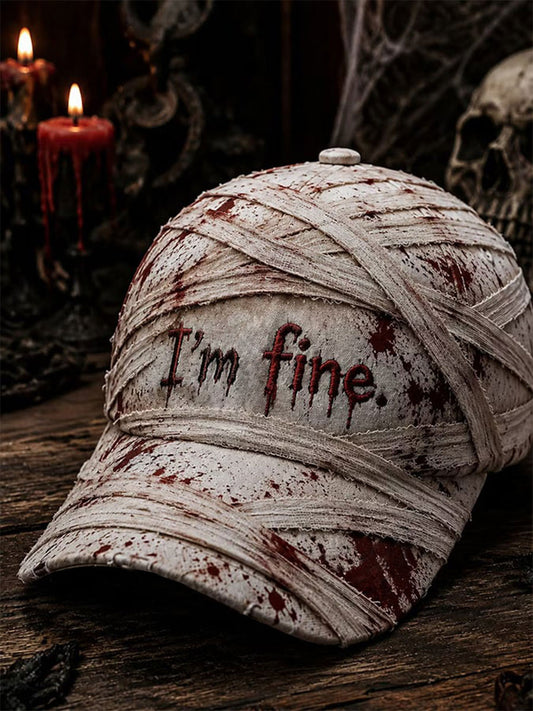 "I'm Fine"Halloween Bloody Gothic Fun Casual Unisex Hat