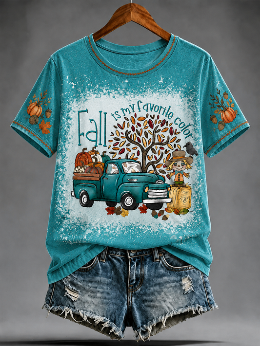 Women's Fall Printed short-sleeved T-shirt