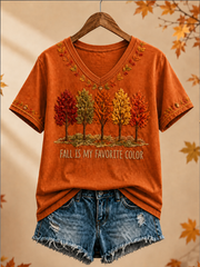 Women's Fall Is My Favorite Color Printed short-sleeved T-shirt