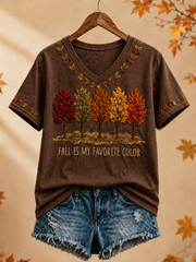 Women's Fall Is My Favorite Color Printed short-sleeved T-shirt