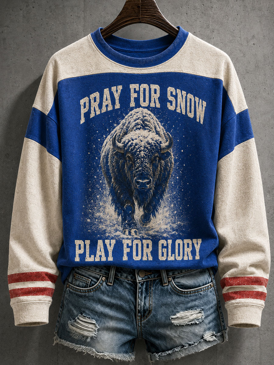Women's Football Bulls Bills Lover Go Good Printed Sweatshirt