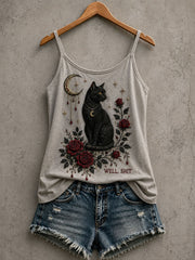Women's Gothic Black Cat Tank Top