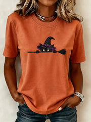Women's Cat Print Casual T-Shirt