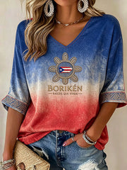 Women's Puerto Rico Art Printed T-shirt
