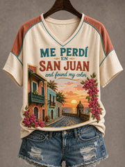 Women's Puerto Rico Art Printed T-shirt