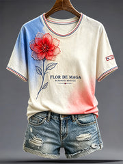 Women's Puerto Rico Art Printed T-shirt