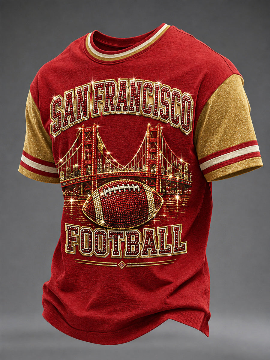 Men's Football Gameday Gift For Football Fans Casual Tee