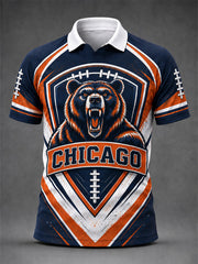 Men's Football Gameday Gift For Football Fans Print Casual Polo