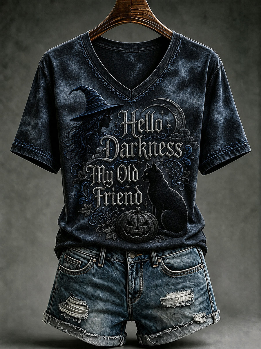 Women's Hello Darkness My Old Friend Print T-shirt