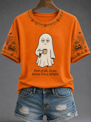 Women's First Of All Jesus Thinks I'm A Delight Faith Halloween Casual T-shirt